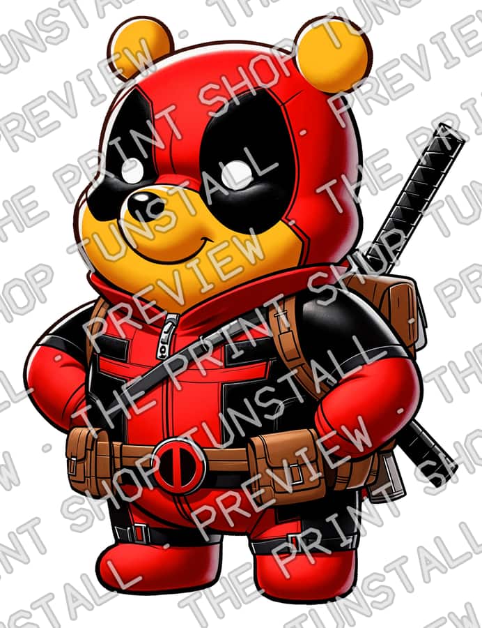 Preview of Winnie The Pooh X Deadpool PNG, Winnie The Deadpool PNG