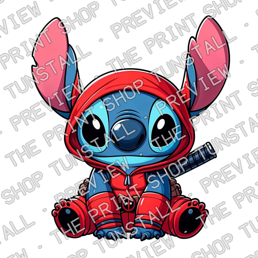 Preview of Stitch Deadpool PNG, Deadpool X Stitch PNG