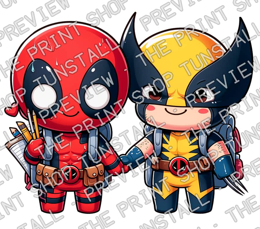 Preview of Deadpool And Wolverine PNG, Back To School PNG