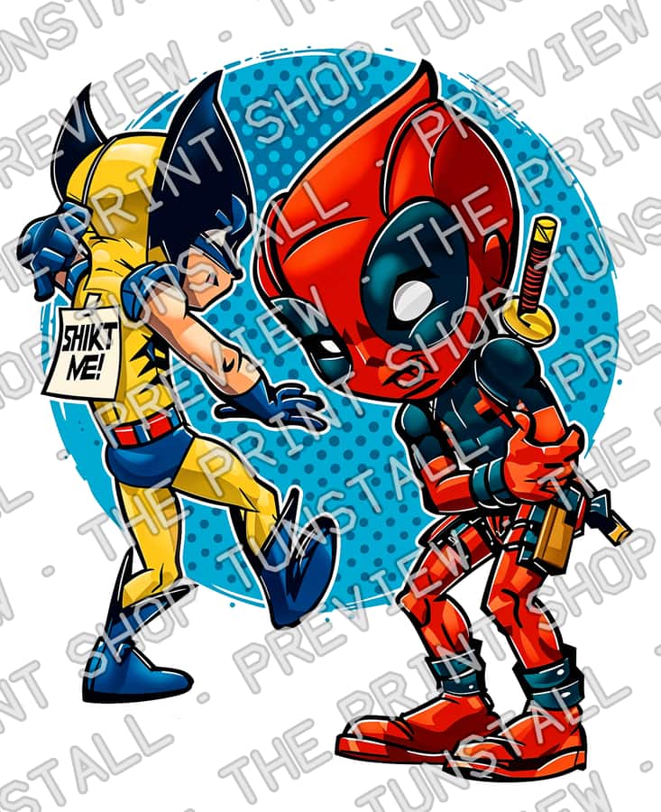 Preview of Deadpool And Wolverine Sticker PNG, Wolverine Deadpool PNG