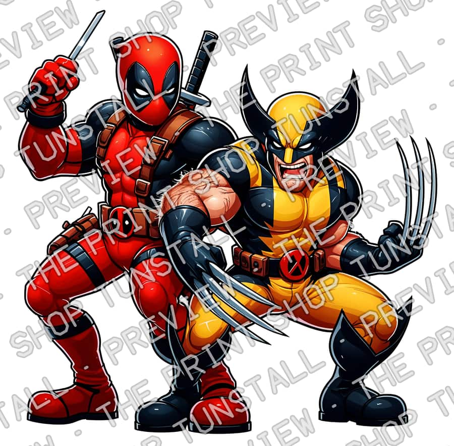 Preview of Deadpool And Wolverine PNG, Superhero PNG