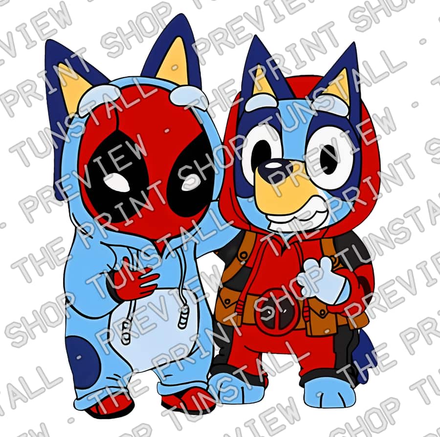 Preview of Bluey X Deadpool PNG, Deadpool Bluey PNG