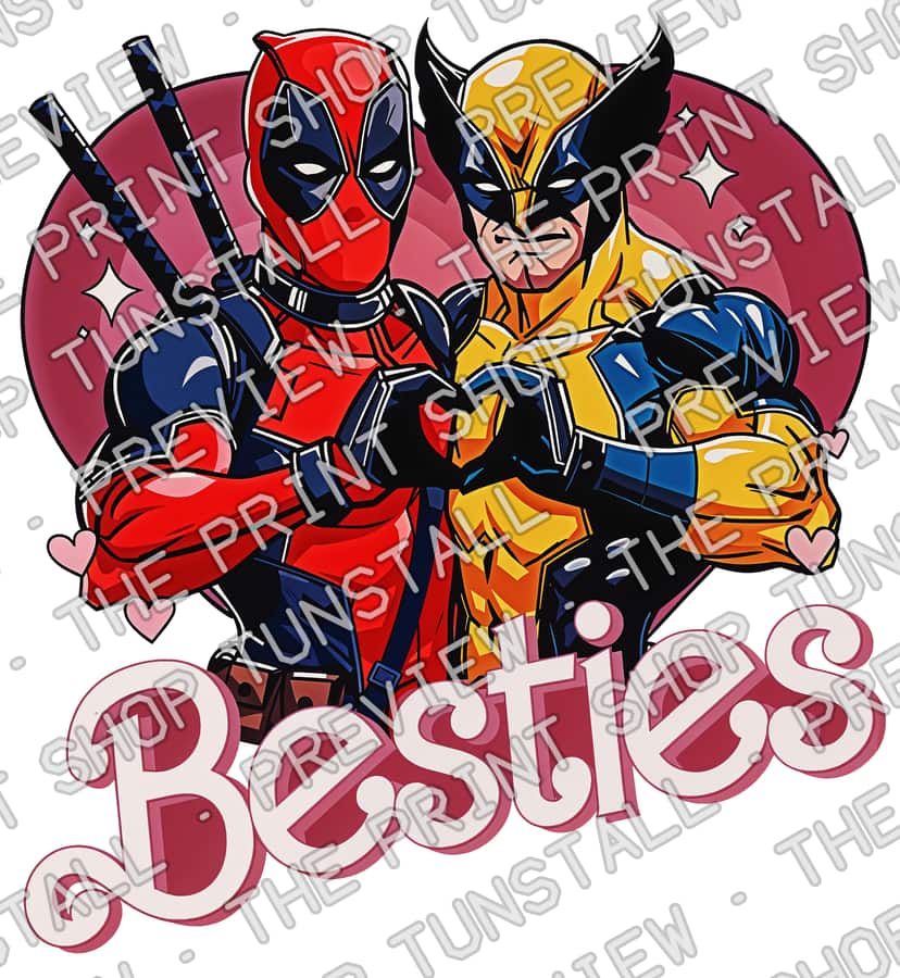 Preview of Deadpool Wolverine Besties PNG, Superhero Marvel PNG, Deadpool And Wolverine Movie PNG