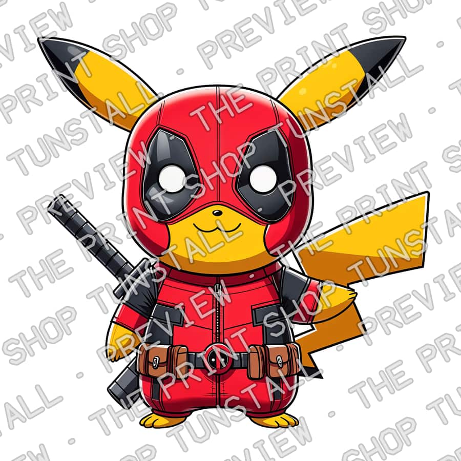 Preview of Pikachu Deadpool PNG, Deadpool X Pikachu PNG