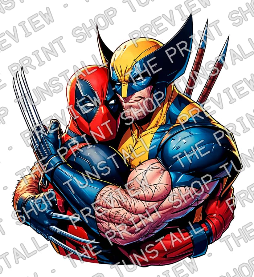 Preview of Deadpool And Wolverine Love PNG, Deadpool Wolverine Movie PNG, Marvel Superhero PNG