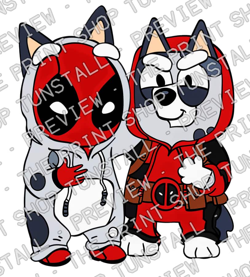 Preview of Muffin Deadpool PNG, Bluey Deadpool And Muffin PNG, Bluey PNG